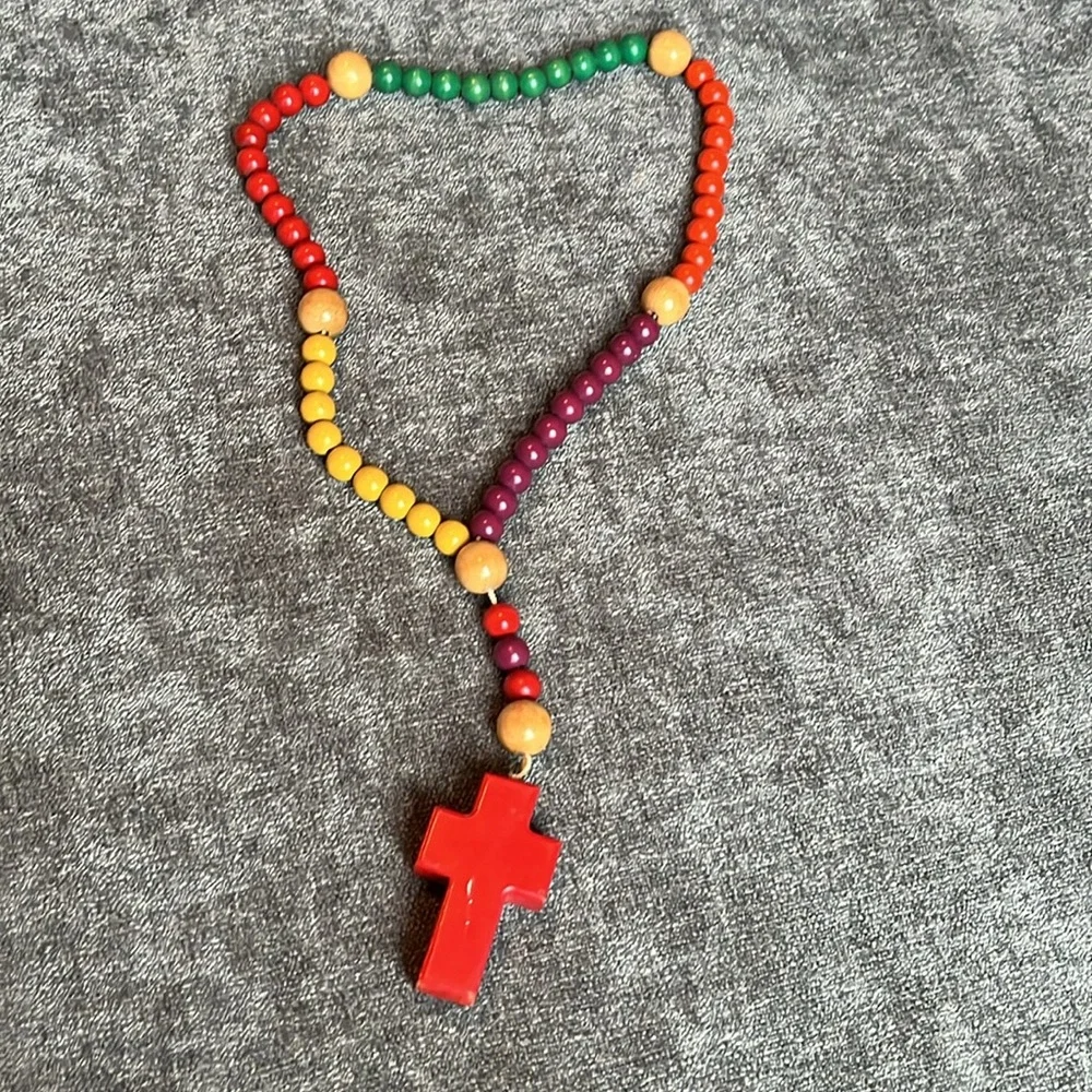 Vintage Wooden Oversized Childrens Rosary